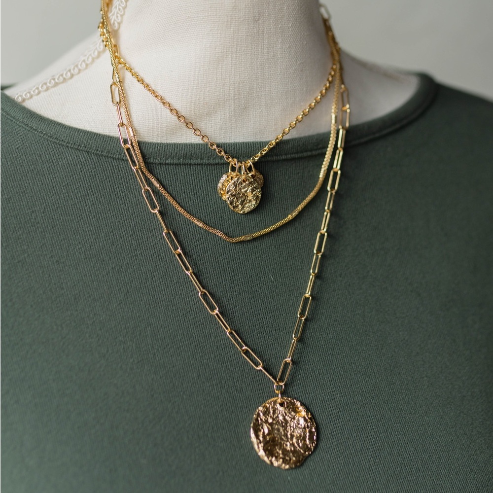 Layered Hammered Necklace
